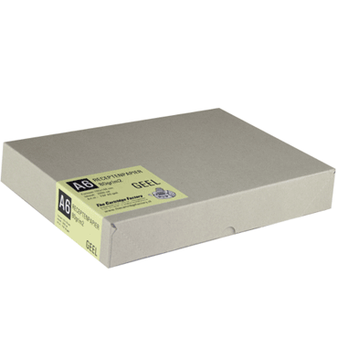 Receptenpapier A6 80 gr. Kleur: lichtgeel. Pak 2000 vel.